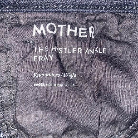 Mother Jeans Women’s Size 32 The Hustler Ankle Fray Black Denim Raw Hem - Picture 6 of 8